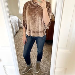 Errant Chelsea Crushed Velvet Poncho Batwing Top